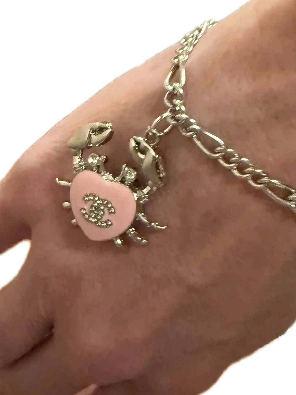Chanel Zipper Pill Crab Pendant on Unbranded Bracelet New in Box